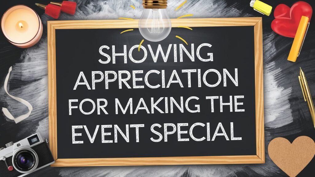 Showing Appreciation for Making the Event Special